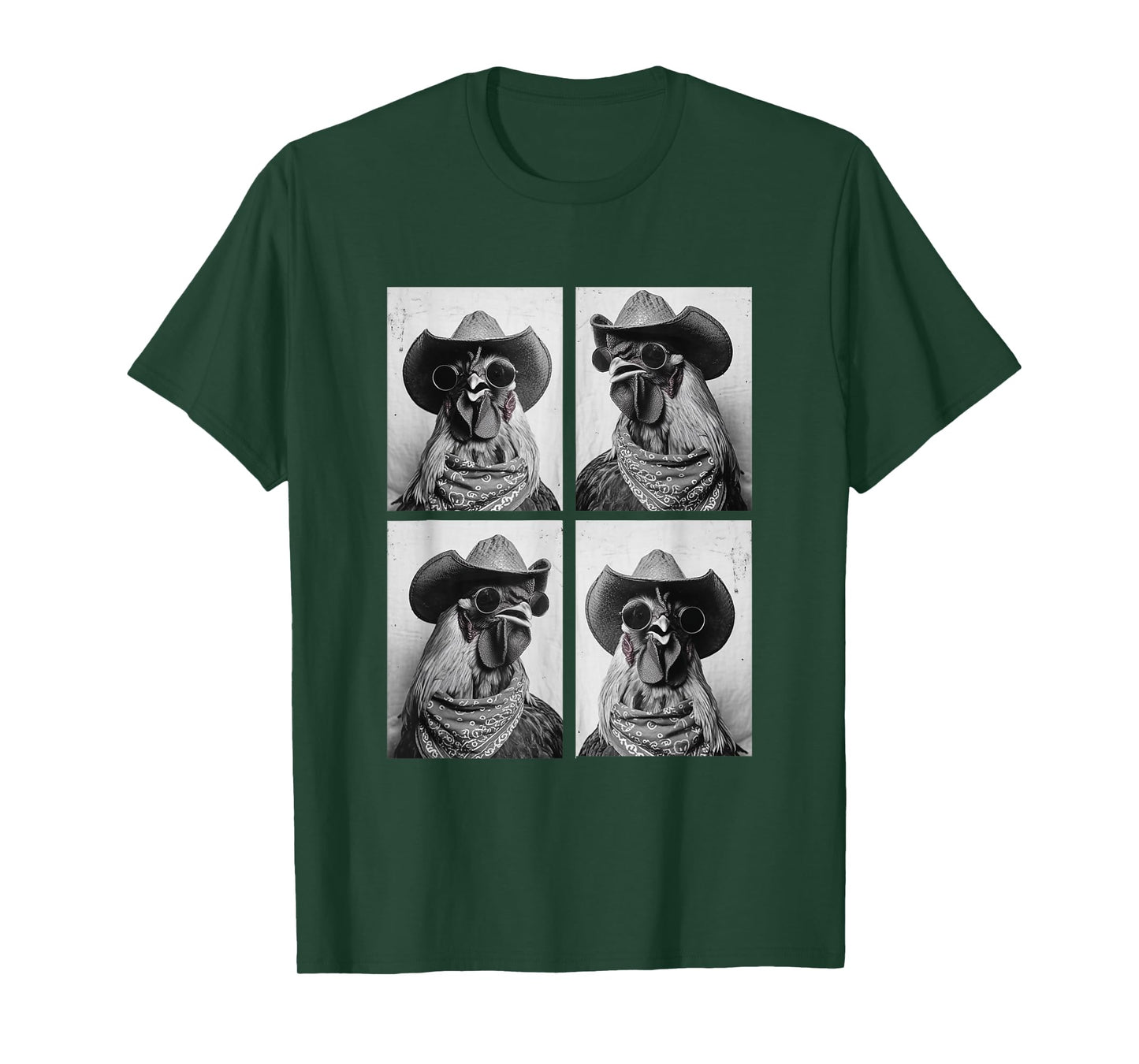 Cowboy Roosters with Sunglasses Animal Photo Booth Western T-Shirt
