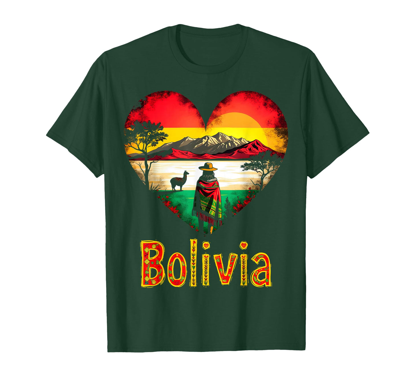 Bolivia Love Heart Flag T-Shirt