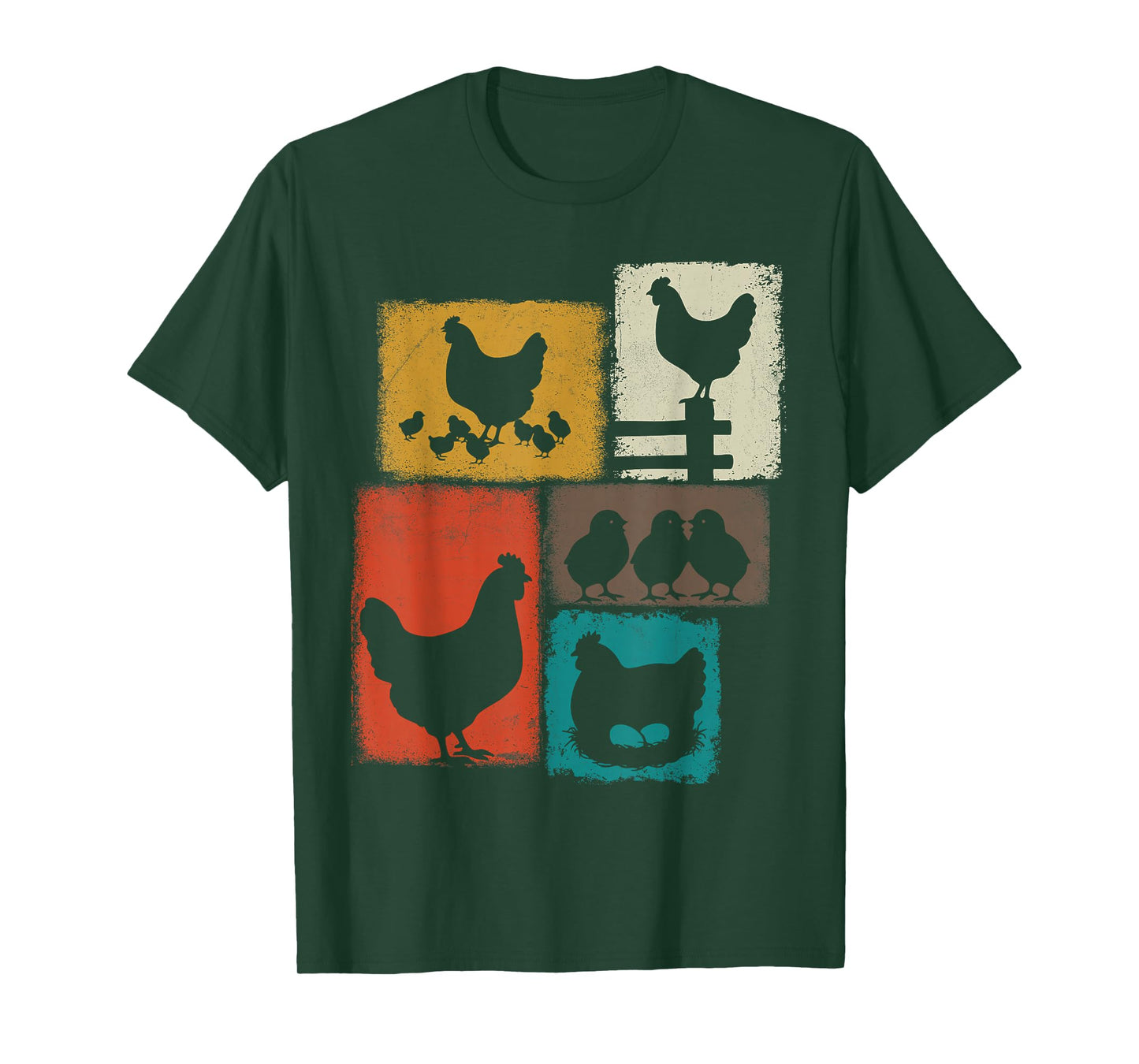 Chicken Vintage Collage Chickens Lover Farmer T-Shirt
