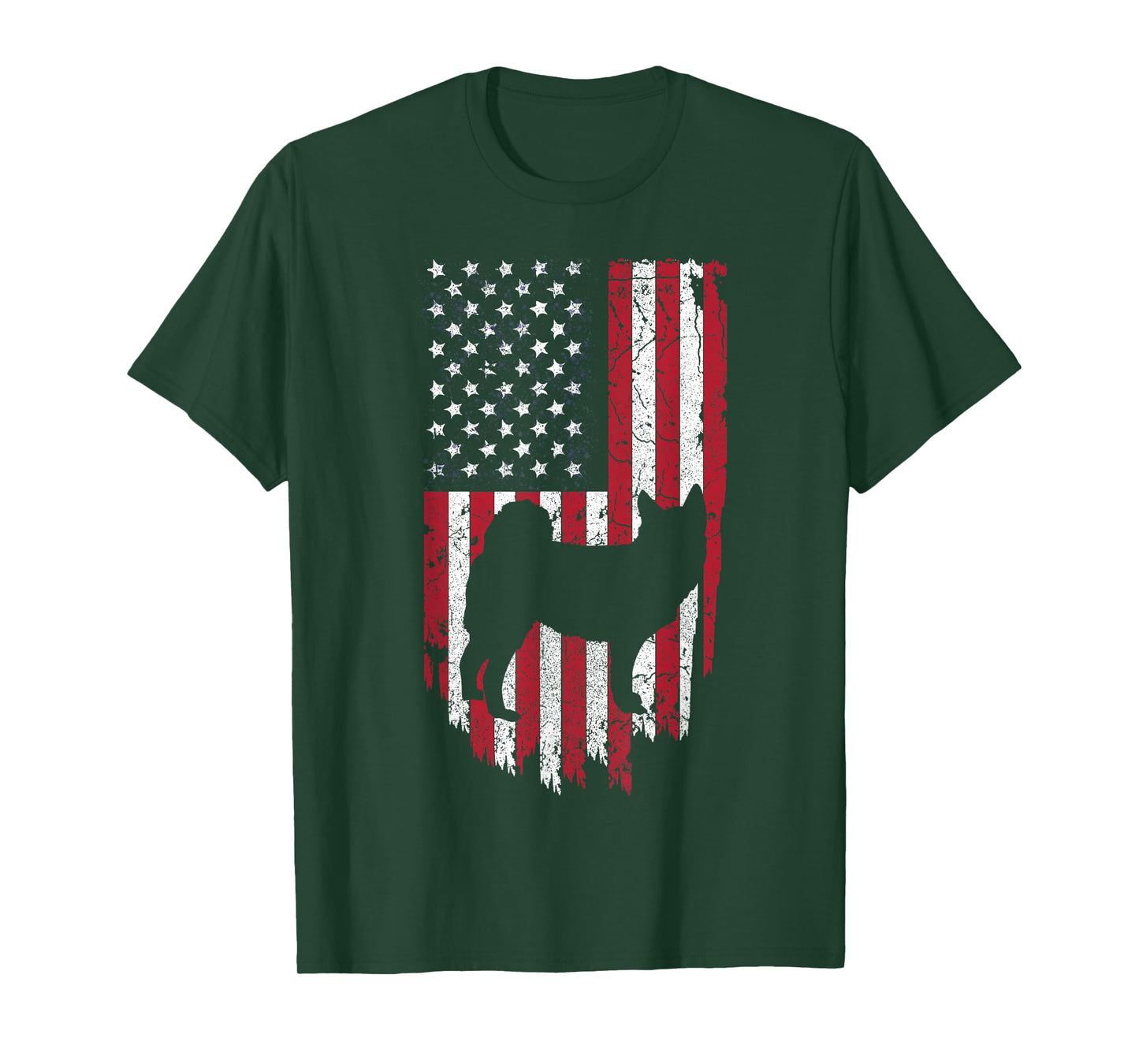 Norwegian Elk-hound Dog Silhouette Shirts, 4th Of July USA Women Kids Men T-Shirt