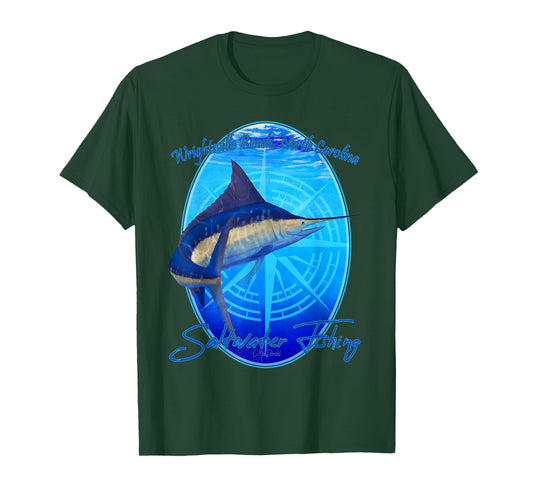 Saltwater Fishing Wrightsville Beach NC Offshore Fish Men Women Kids T-Shirt