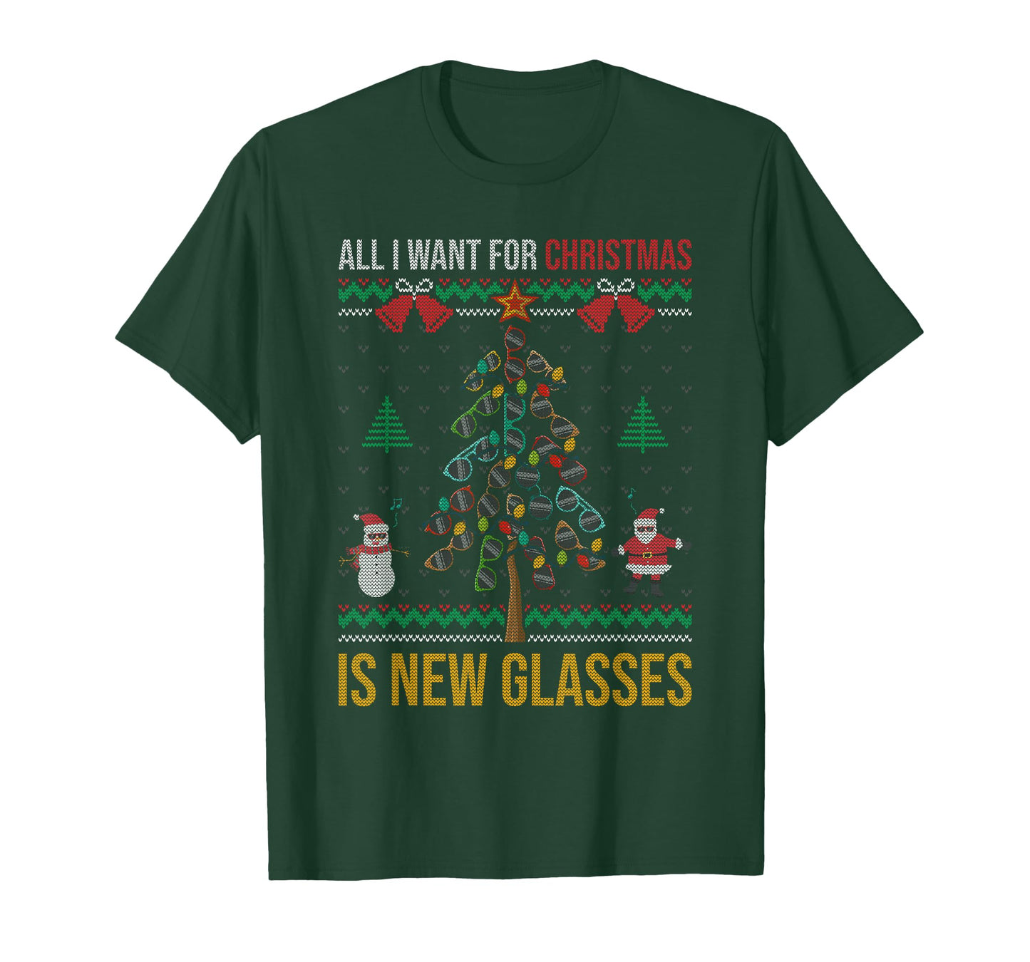 All I Want For Christmas Is New Glasses Optometrist Optician T-Shirt