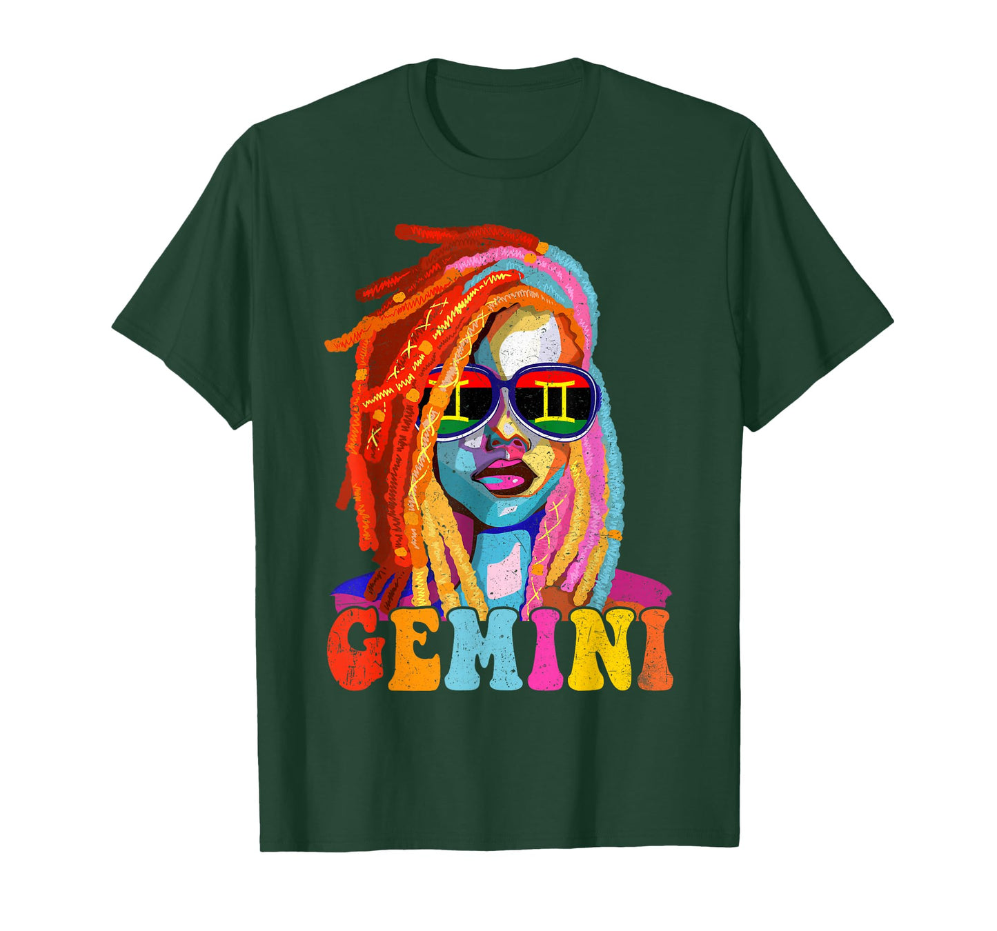 Gemini Queen African American Loc'd Women Zodiac Sign T-Shirt