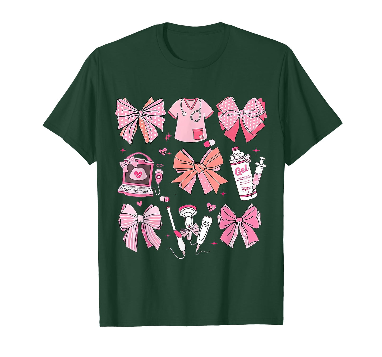 Coquette Pink Bow Ultrasound Tech Coquette T-Shirt