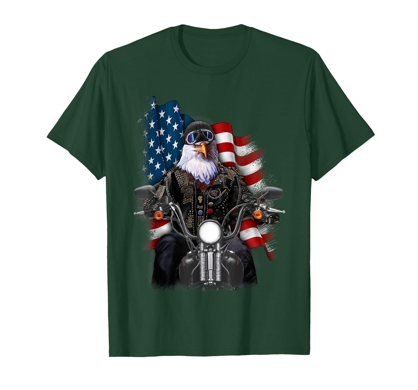 America Bald Eagle as Biker Riding Motorcycle T-Shirt