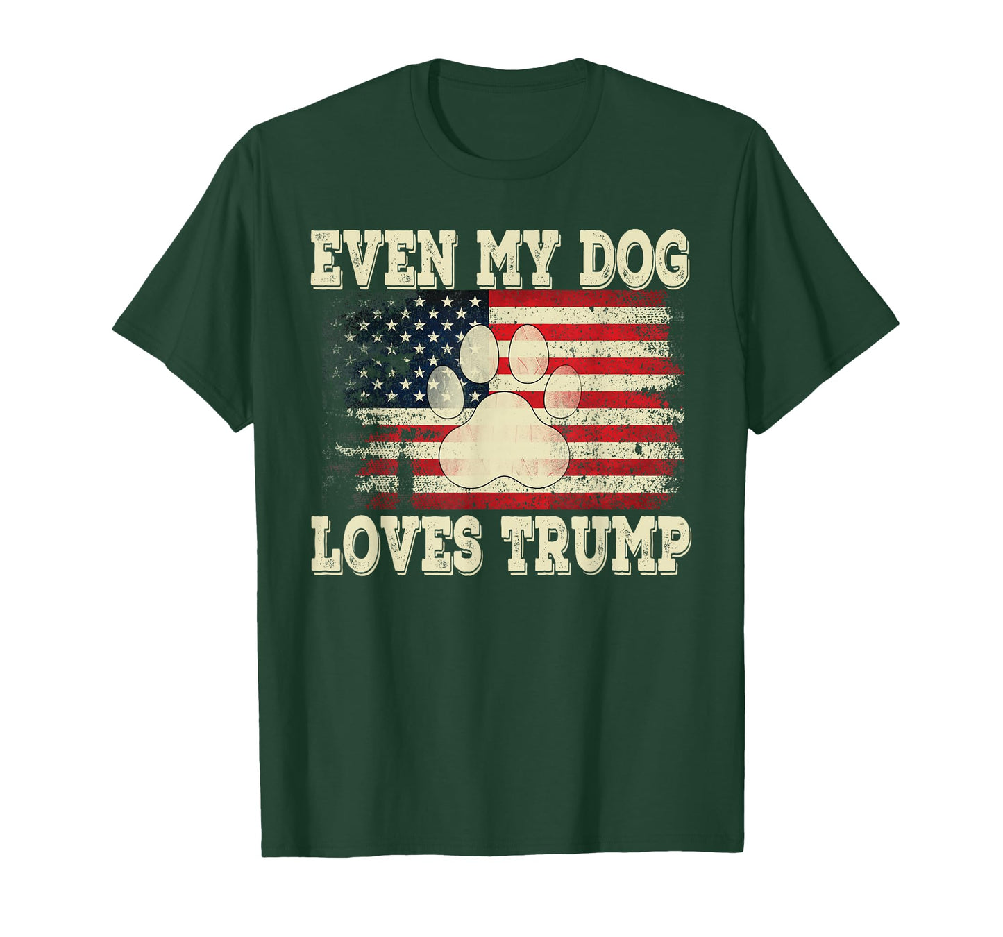 Even My Dog Loves Trump USA Flag Election Support Trump T-Shirt