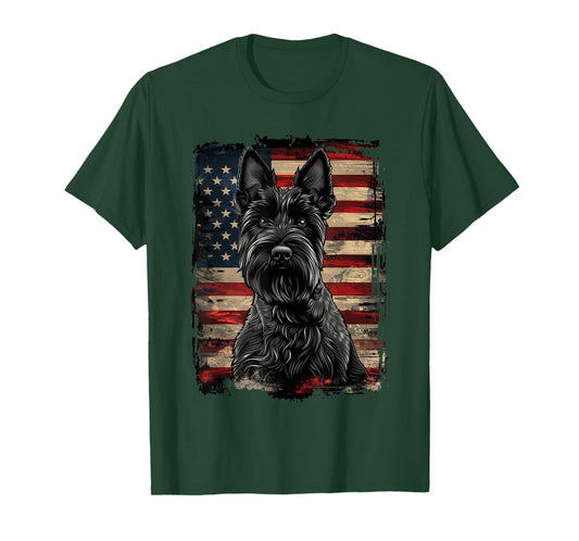 Scottish Terrier American Flag T-Shirt