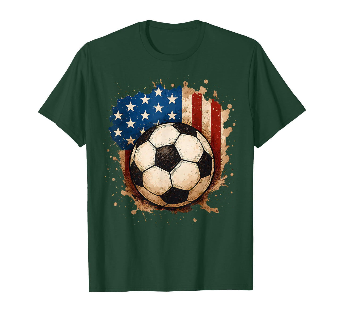 4th of July Patriotic Soccer USA American Flag Boys Mens T-Shirt