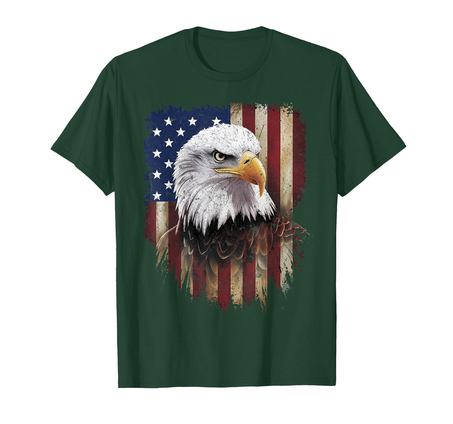 American Flag Bald Eagle Patriotic 4th Of July Man Boys T-Shirt