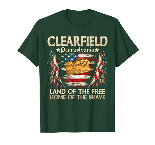 Clearfield Pennsylvania USA Flag 4th Of July T-Shirt