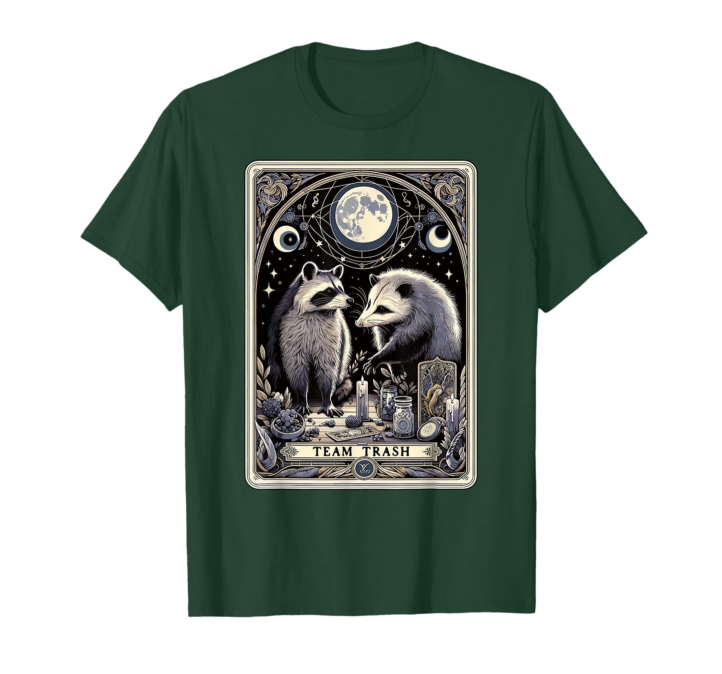 Team Trash Tarot Card Raccoon Opossum Witchcraft Goth Possum T-Shirt