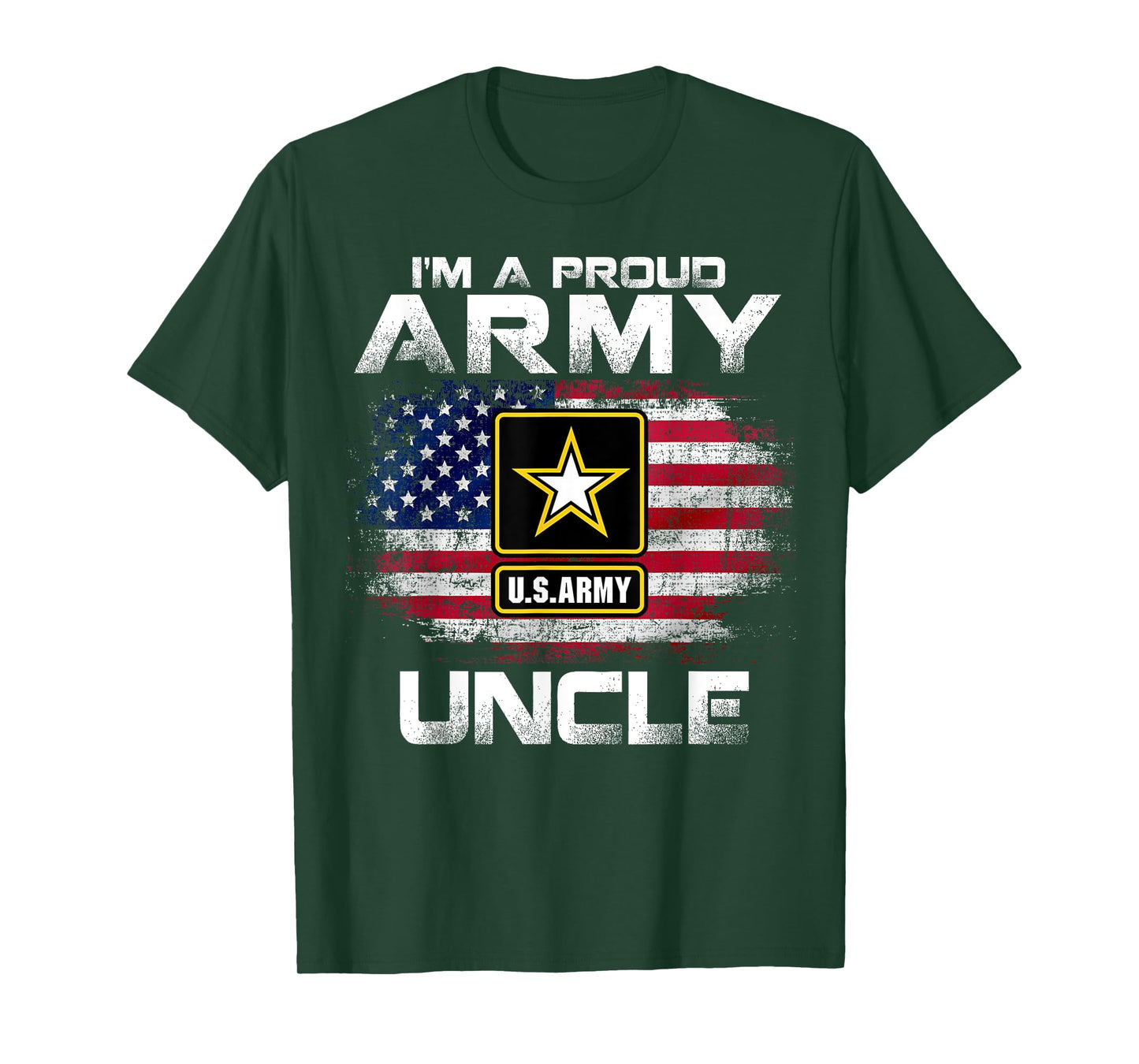 I'm A Proud Army Uncle With American Flag For Veteran Gift T-Shirt