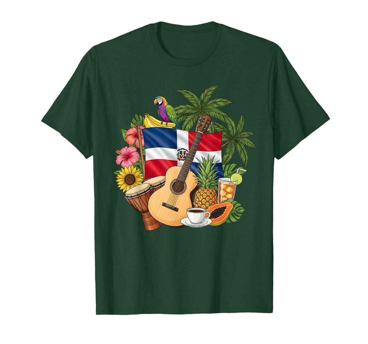 Dominican Republic Flag Tropical Culture Taino Dominicano T-Shirt