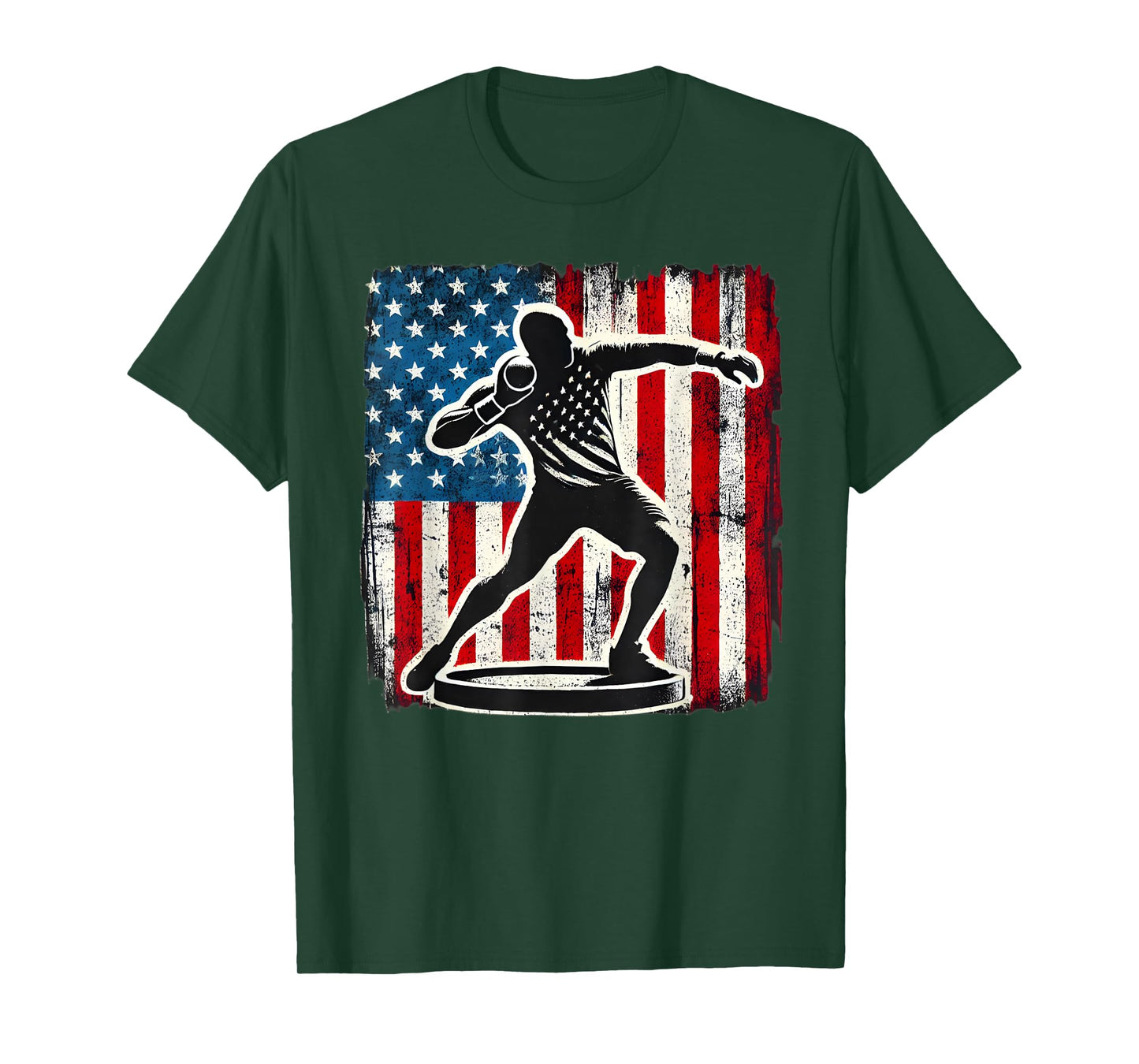 Shot Put Men Women Track And Field american flag T-Shirt