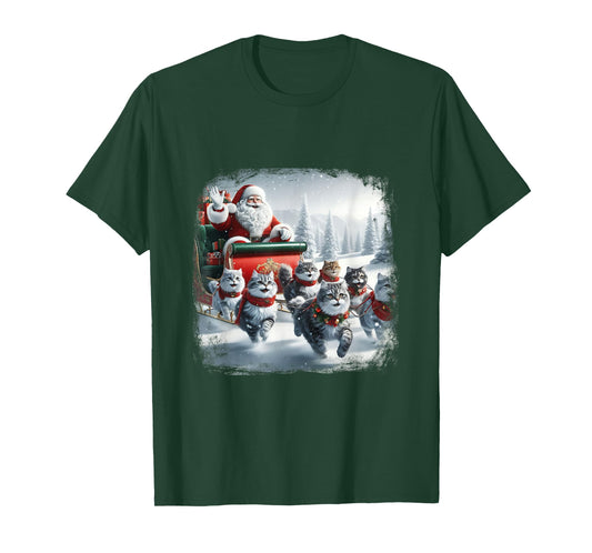 Christmas Cat Funny Cats for Everybody Xmas Men Women Santa T-Shirt