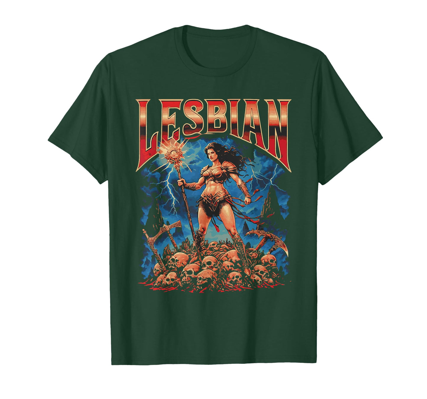 Lesbian Warrior Dark Fantasy Retro Funny Cat LGBT Meme T-Shirt