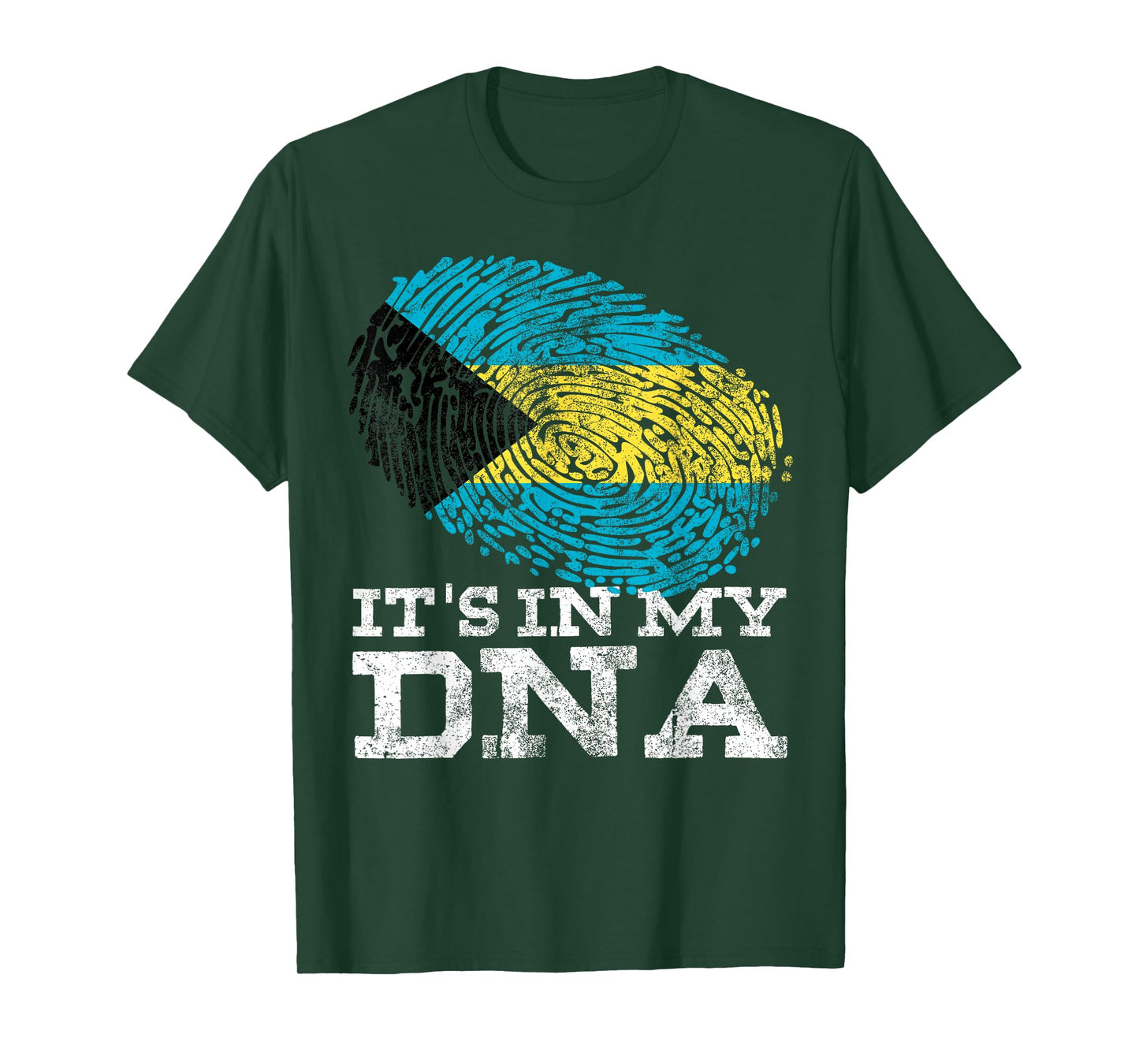 It's in My DNA Bahamian Gifts Fingerprint Proud Bahamas Flag T-Shirt