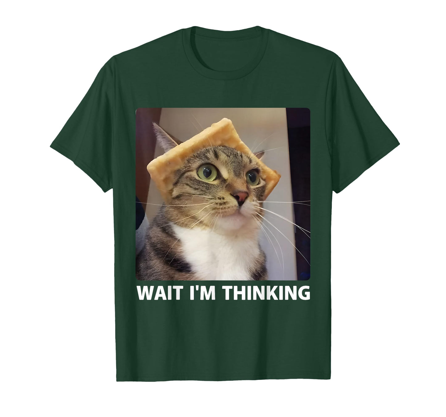 Wait I'm Thinking Cat Meme Funny Silly Kitten Staring Cat T-Shirt
