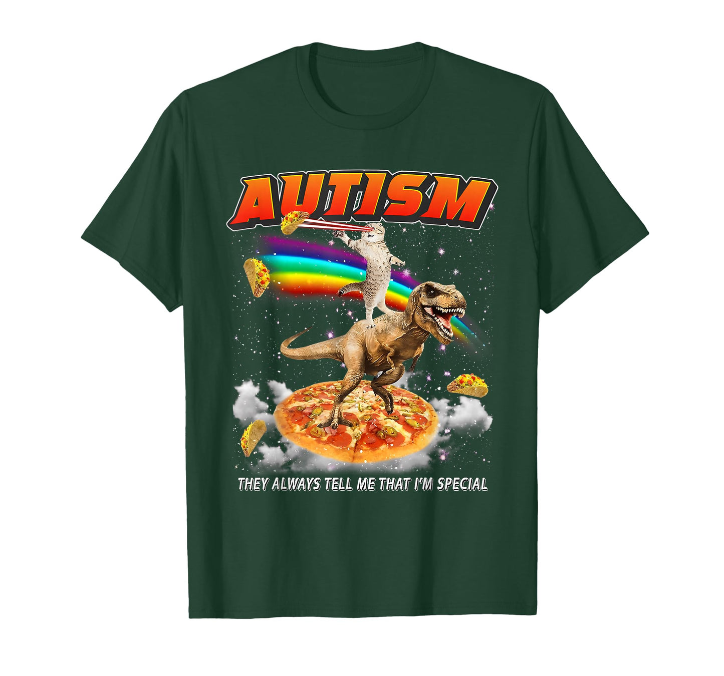 Autism Awareness T-rex Cat Meme Neurodiversity Pride T-Shirt