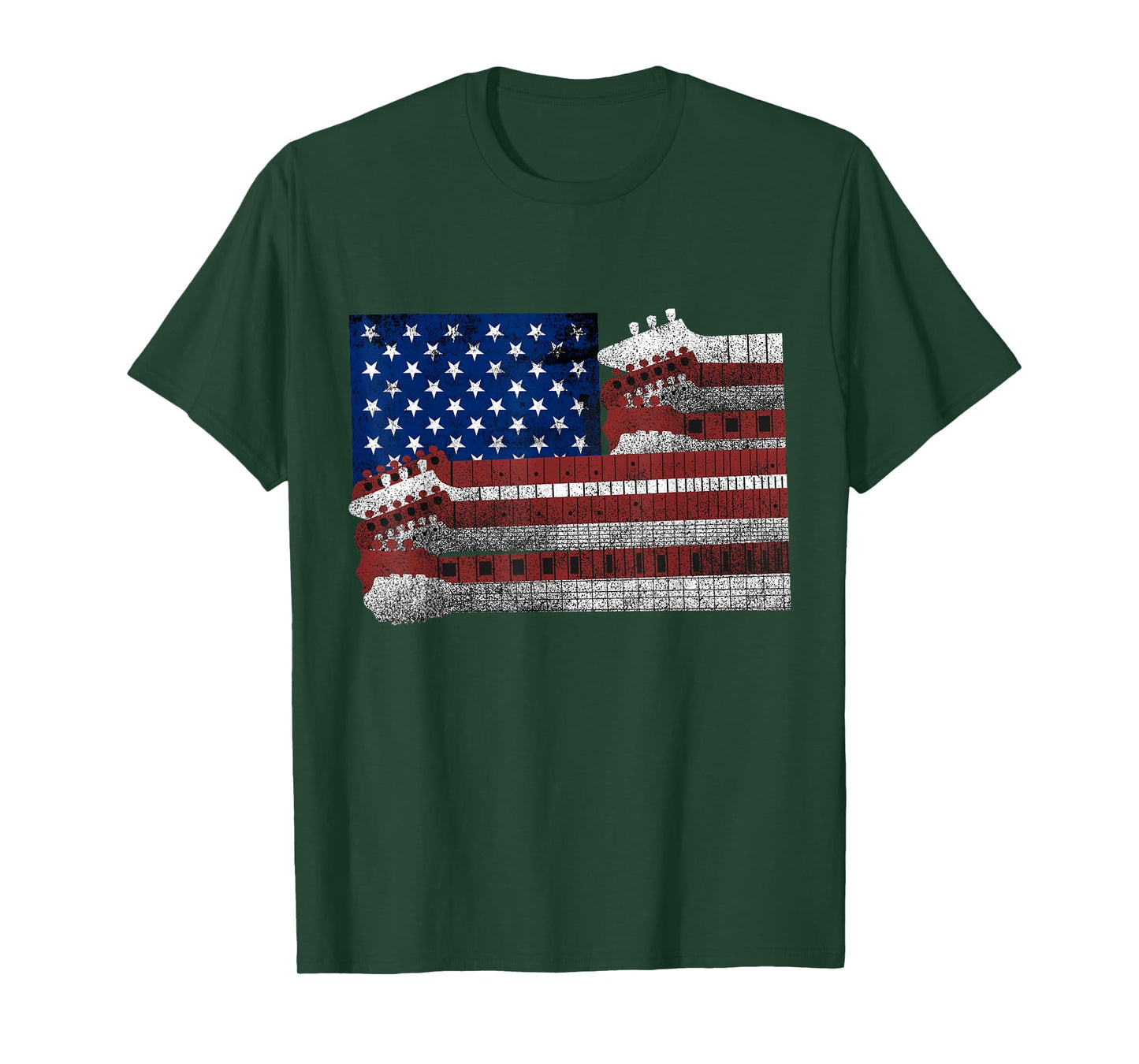 Guitar T-Shirt - US Flag Lovers - USA Patriotic Guitarist Women Kids Men T-Shirt