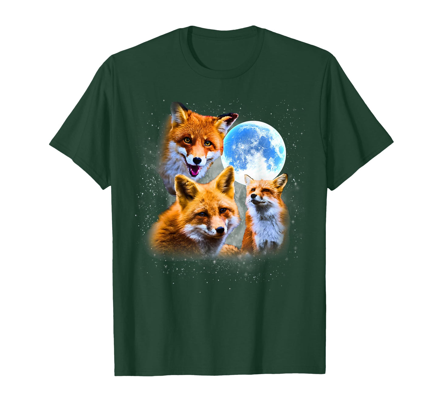 Howling in the Moon Funny Foxes Graphic Animal Lovers Meme T-Shirt