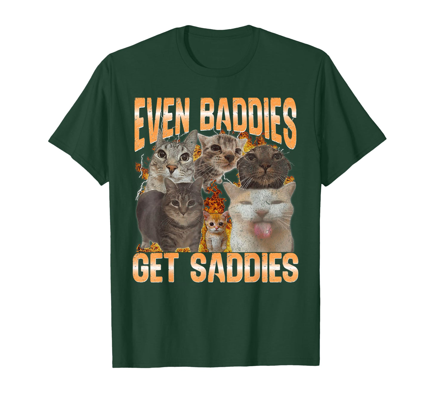 Even Baddies Get Saddies Cat oddly Specific Meme Meme Funny T-Shirt