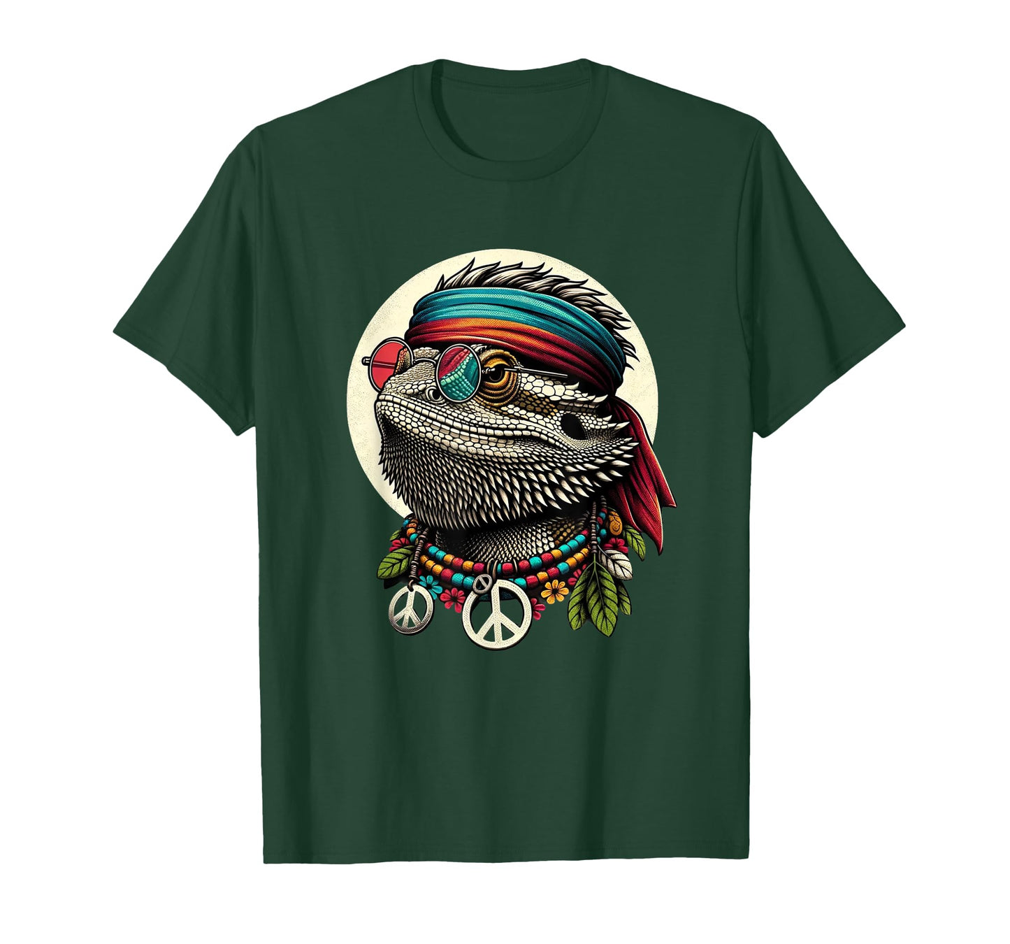 Bearded Dragons Reptile Lizard Pet Hippie Style T-Shirt