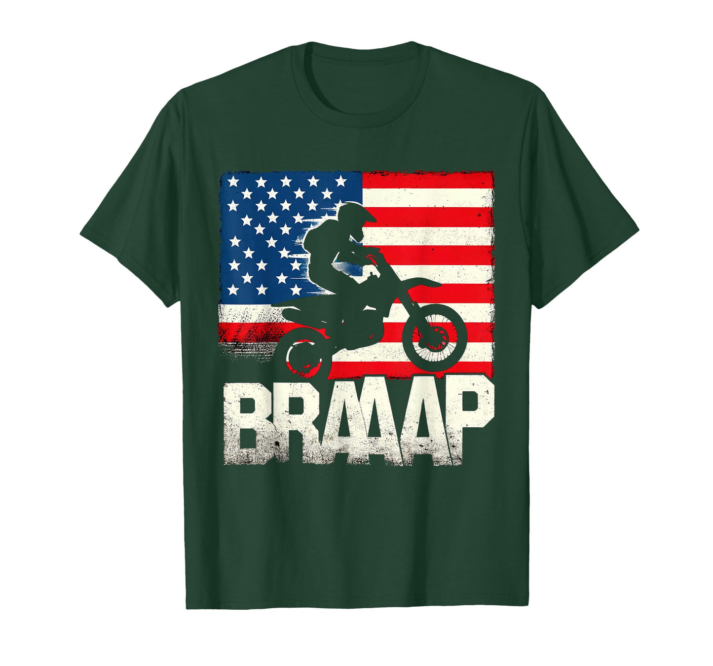 USA American Flag Motocross Rider Dirt Bike Supercross T-Shirt