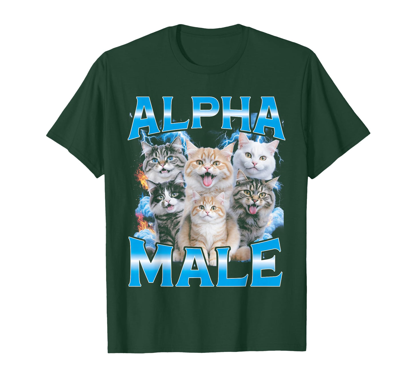 Alpha Male Funny Bootleg Cat Gen-Z Meme T-Shirt