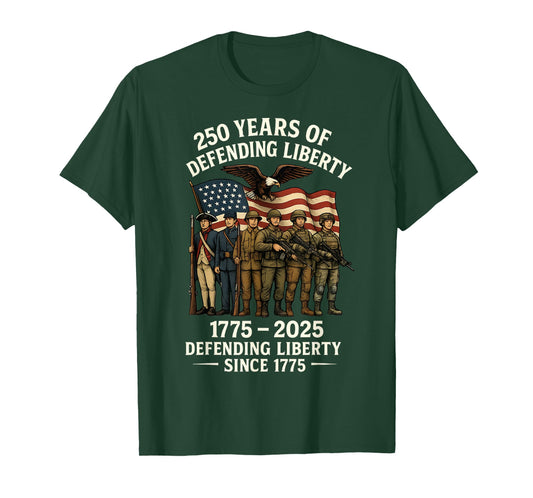 Patriotic USA Army Us Military Parade 250th Anniversary 2025 T-Shirt