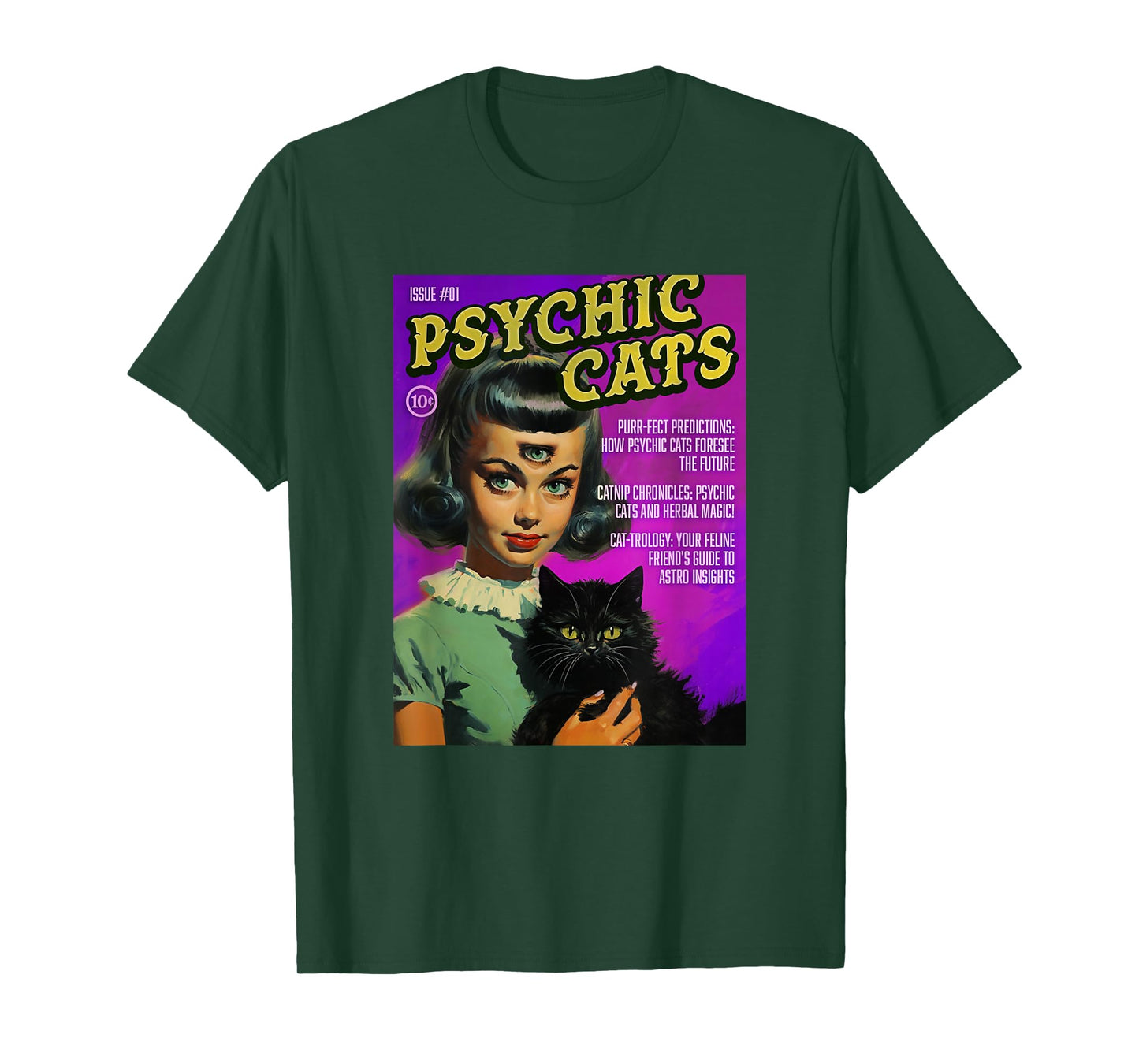 Psychic Cats 1950s Magazine Comic Cover T-Shirt