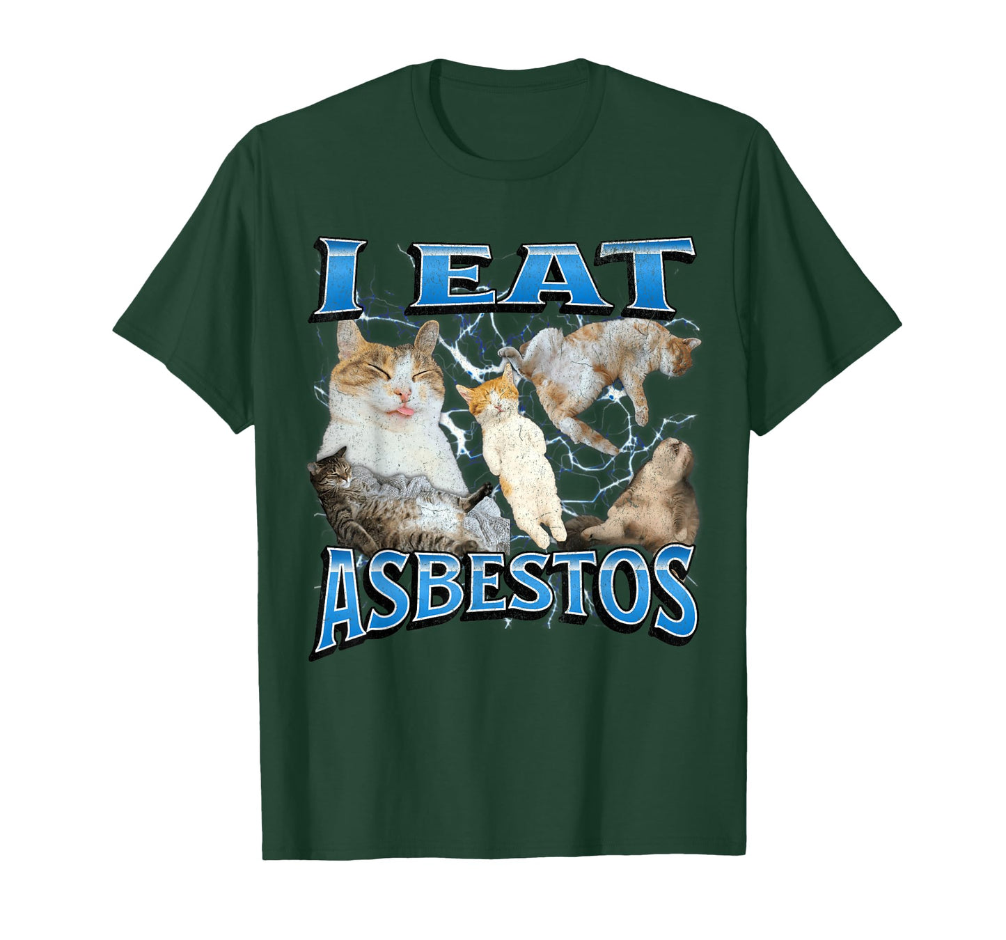 I Eat Asbestos Funny Offensive Cat Meme Bootleg Graphic T-Shirt