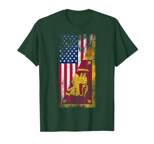USA & Sri Lanka Flags - United States of America, Sri Lankan T-Shirt