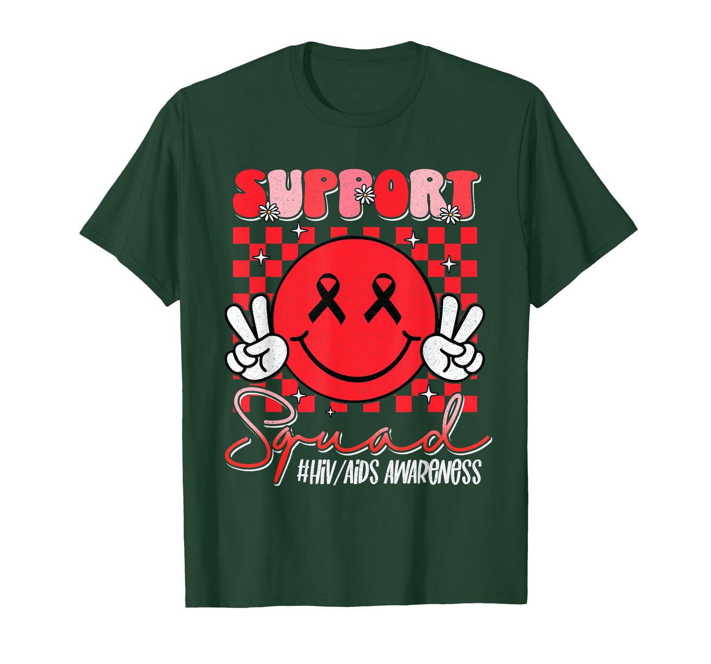 Aids Support Smile Face World Aids Day Hiv Aids Awareness T-Shirt