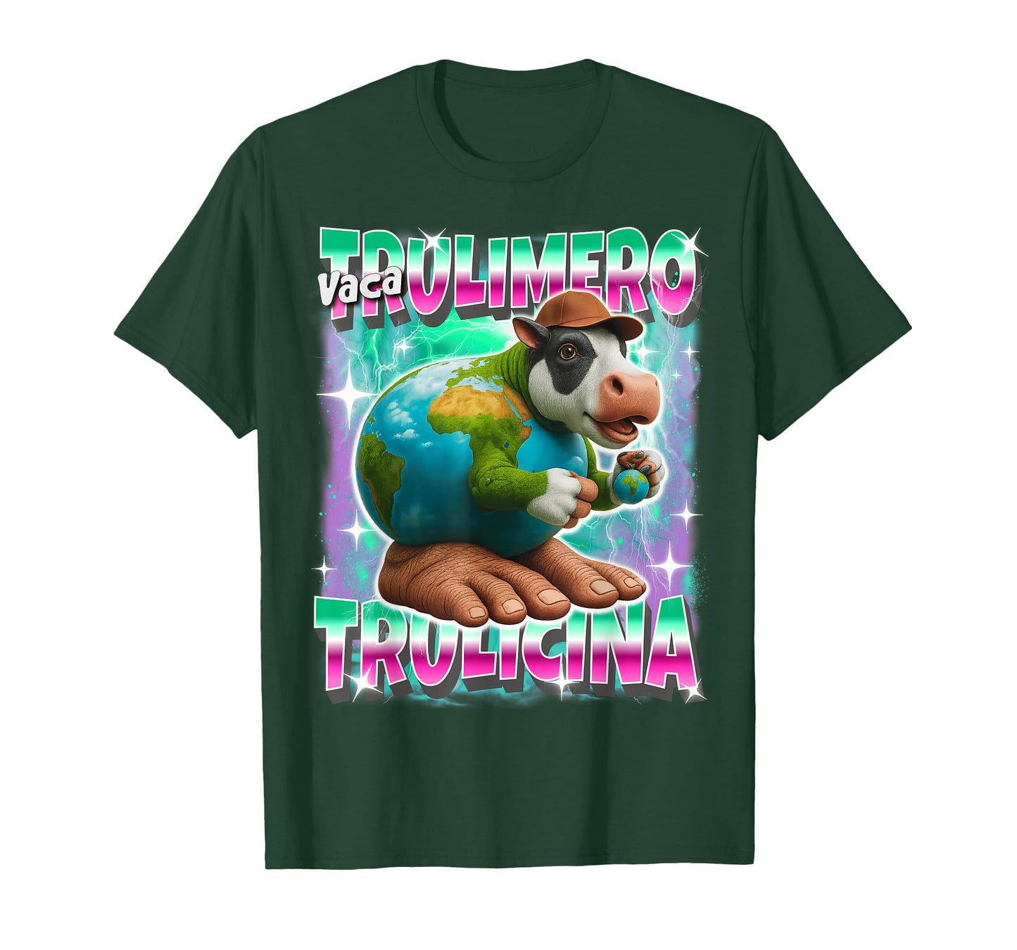Italian-Brainrot Vaca-Trulimero-Trulicina Cow Cat Fish Meme T-Shirt