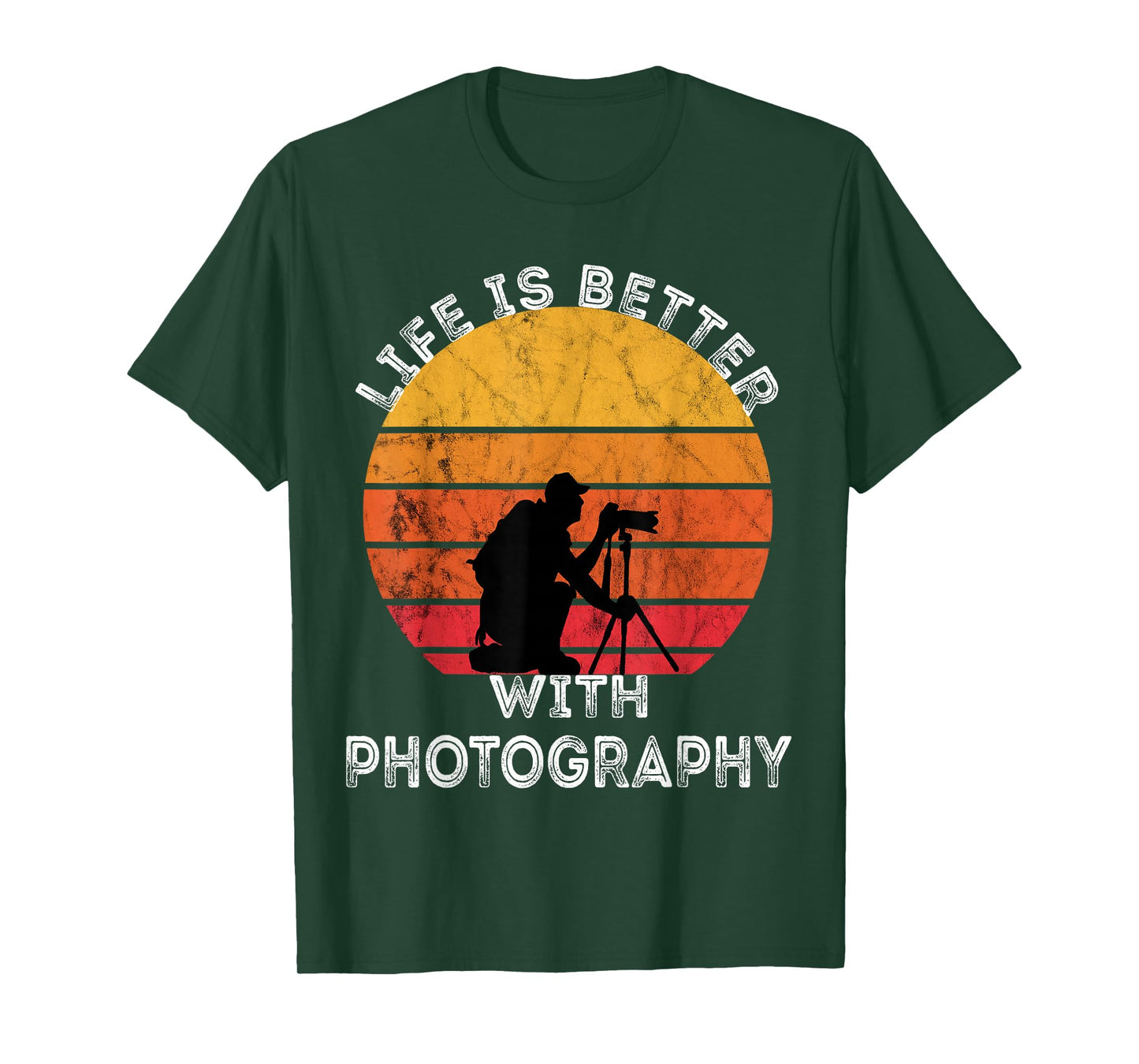 Photographer Camera Lover Retro Vintage Sunset Photography T-Shirt