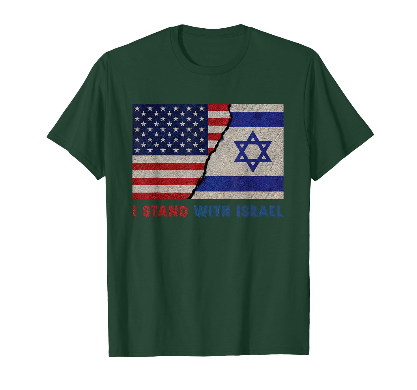 I Stand with Israel Patriotic USA and Israel Flag T-Shirt