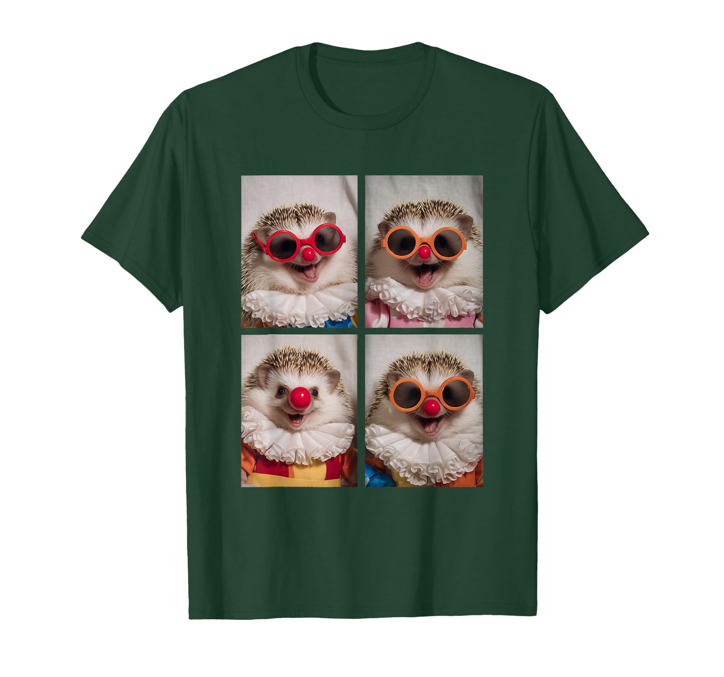 Cute Clown Hedgehogs with Sunglasses Kidcore Halloween T-Shirt