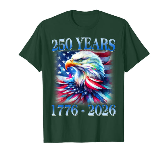 Eagle and Flag 250 Years 1776 2026 250th Birthday Party Gift T-Shirt