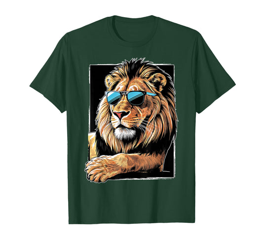 Lion Safari Animal Sunglasses Lion T-Shirt