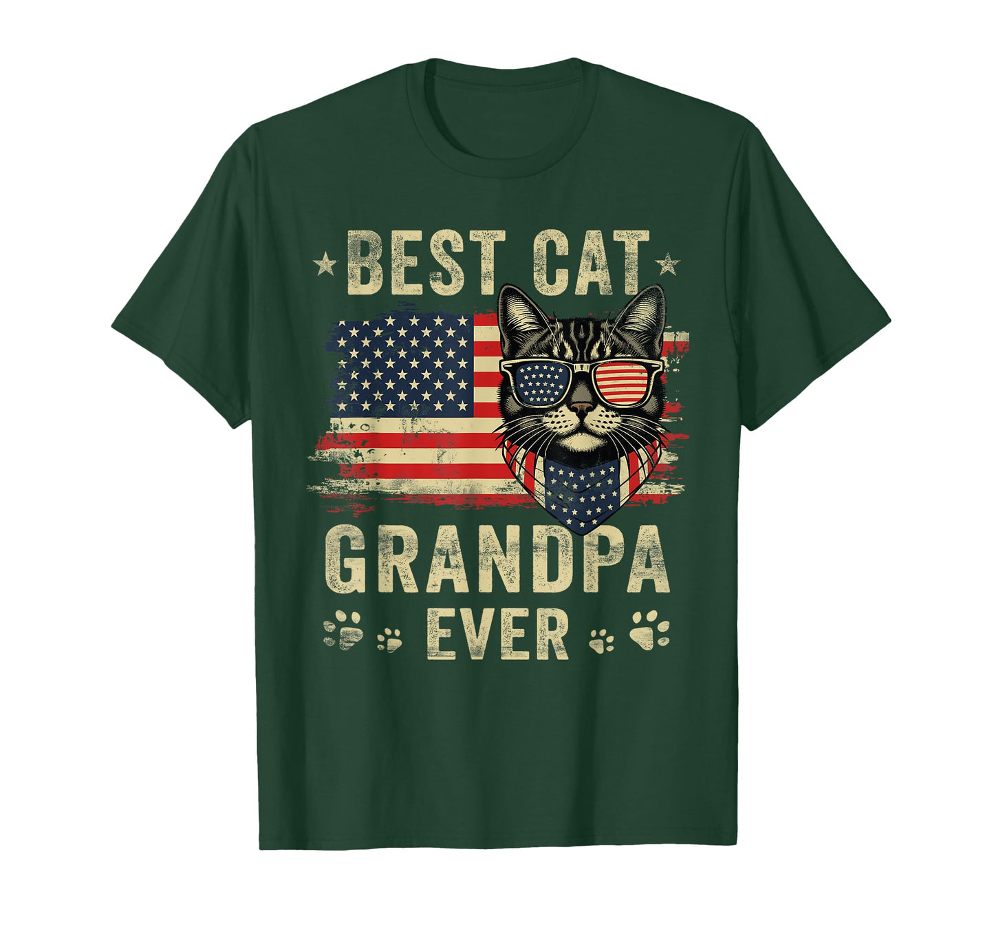 Best Cat Grandpa Ever Funny Father's Day For Cat Grandpa T-Shirt for Men Women