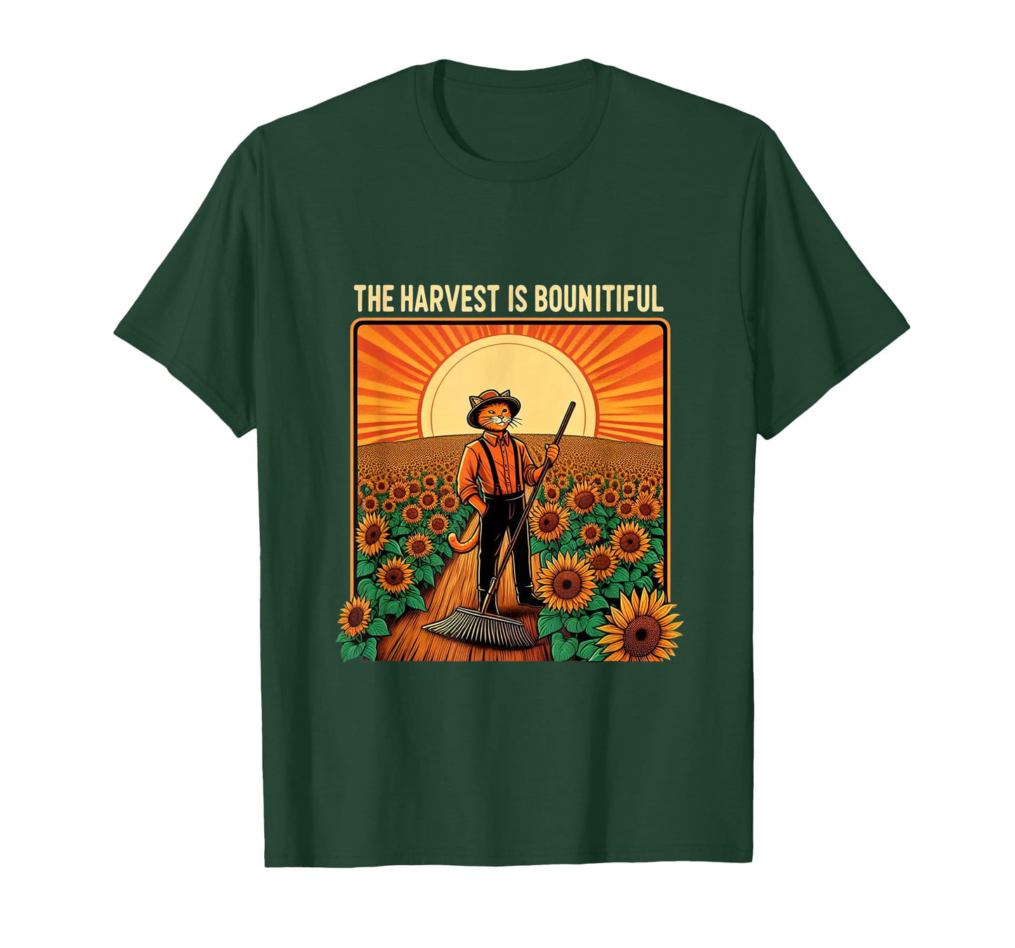 The harvest is bountiful funny farmer cat T-Shirt for Men Women