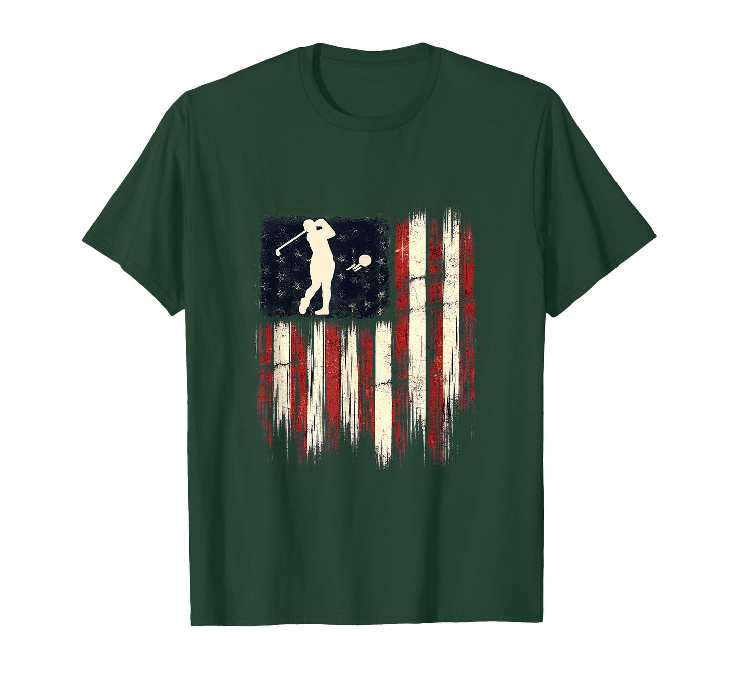 Patriotic Distressed Flag Gift For Men Kids Golf T-Shirt