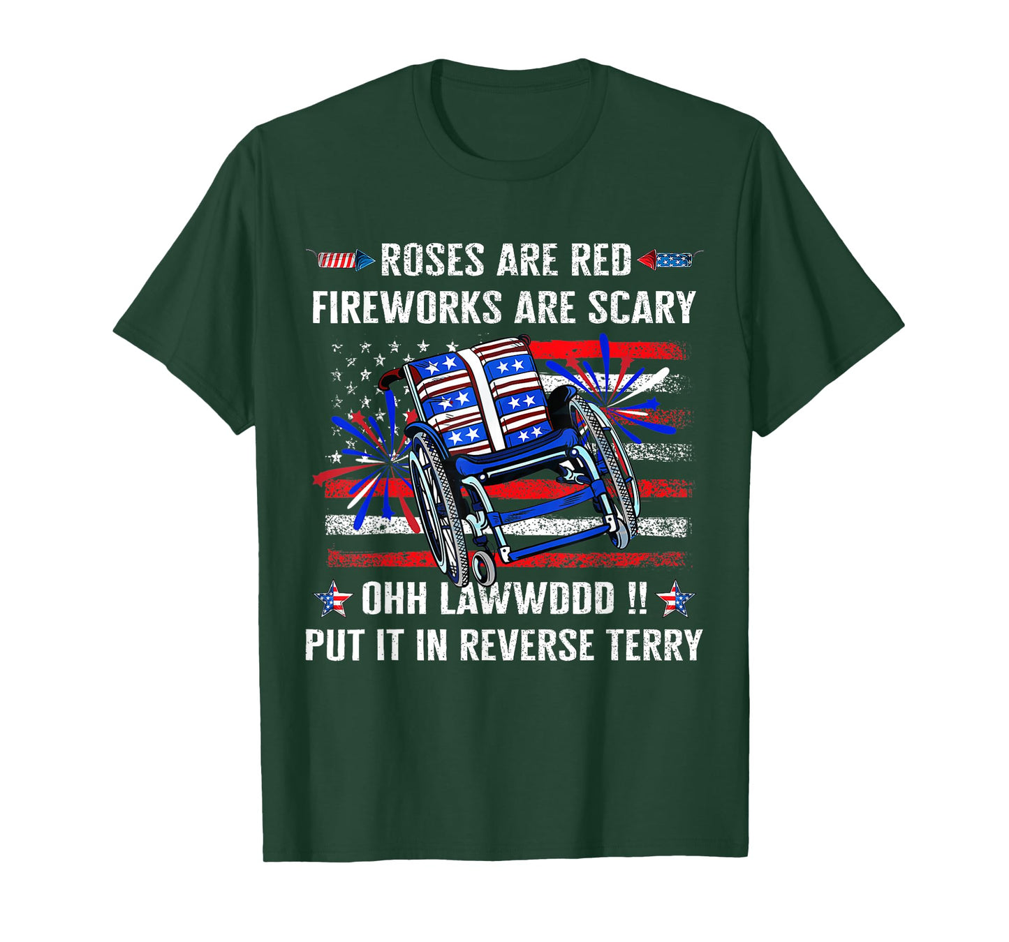 Back Up Terry Put It in Reverse Firework Funny 4th of July T-Shirt