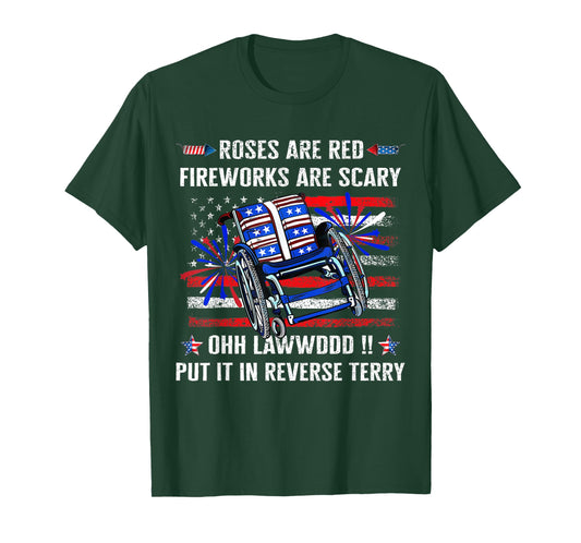 Back Up Terry Put It in Reverse Firework Funny 4th of July T-Shirt