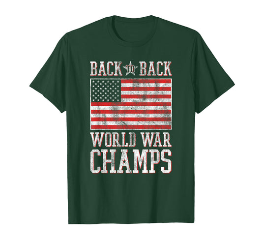 Trendy Back to Back World War Champs American Flag T-Shirt
