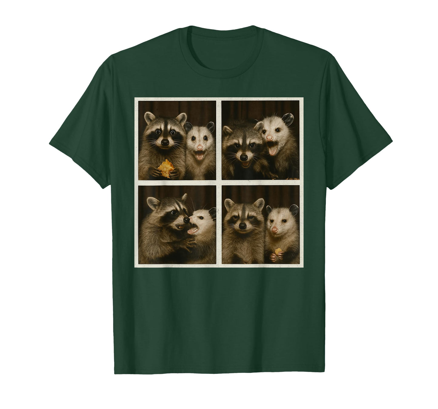 Funny Possum and Raccoon Photobooth Selfie Trash Feral Women T-Shirt