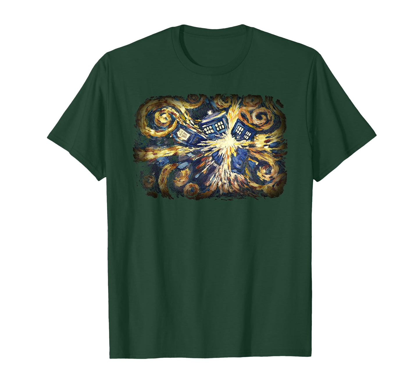 Art Tardis Van Gogh Time Travel Sci-Fi Fan T-Shirt