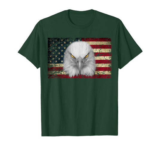 American Bald Eagle Eyes Shirt USA Flag Patriotic Shirt T-Shirt