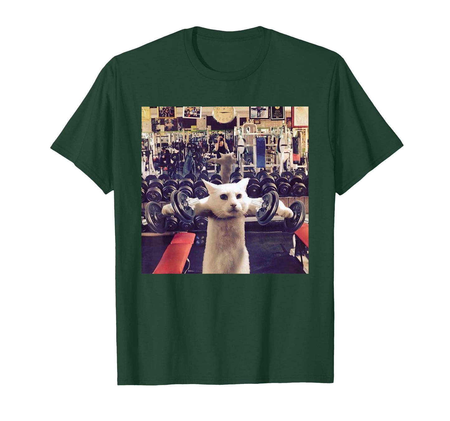 Cat Deadlift Training Funny Cute Kitten Weightlifting Meme T-Shirt